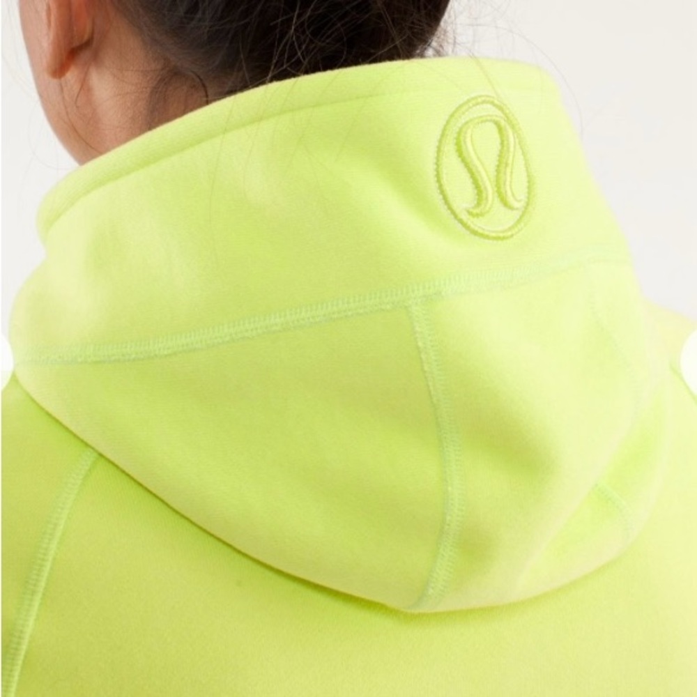 lululemon Scuba Women’s athletica Neón Green Jacket Hooded Full Zip Sz  8 - Picture 5 of 16